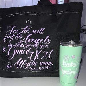 Custom zippered tote and tumbler set(styles vary)